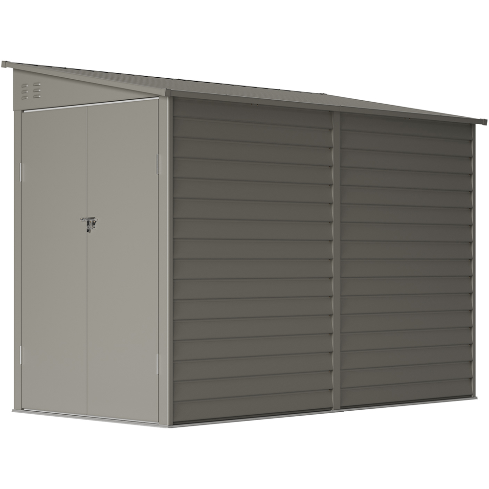 Living and Home 4.6 x 9ft Metal Pent Garden Storage Shed Image 1
