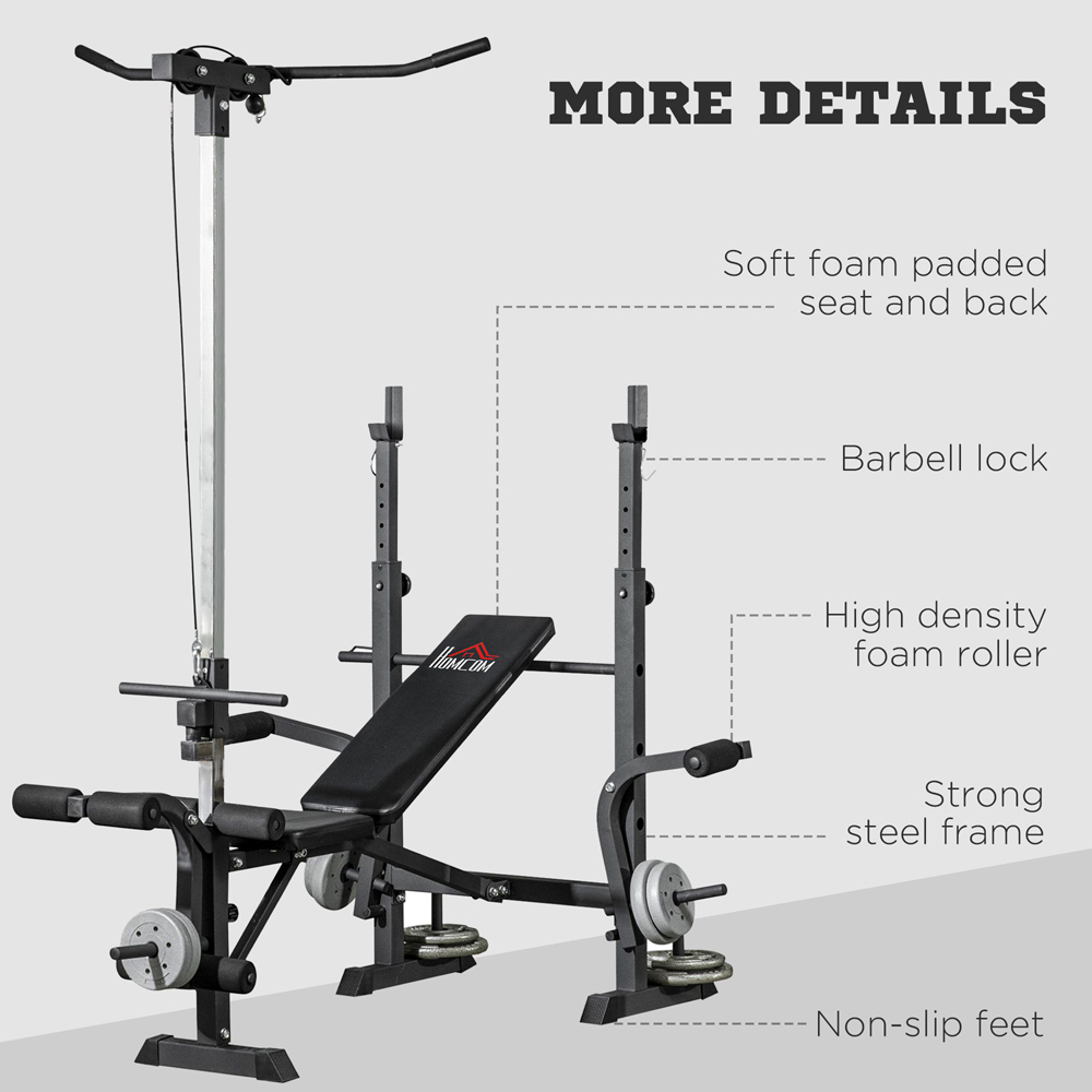 HOMCOM Adjustable Weight Multifunction Full Body Workout Bench Image 8