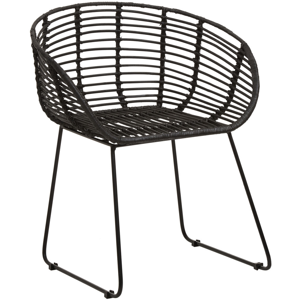Premier Housewares Lagom Black Natural Rattan Chair Image 3