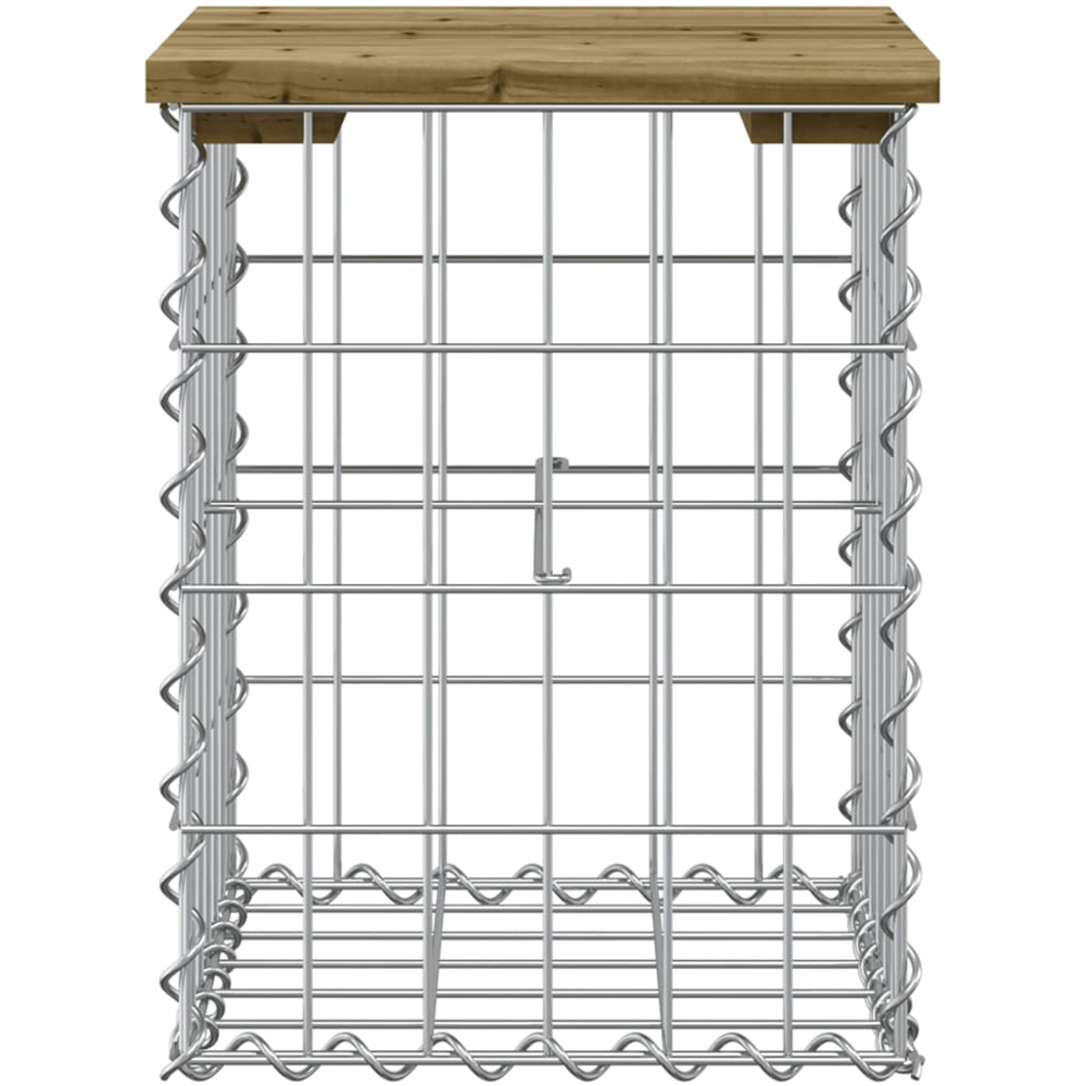 vidaXL Brown Solid Impregnated Pine Wood Gabion Design Garden Bench 33 x 31 x 42cm Image 2