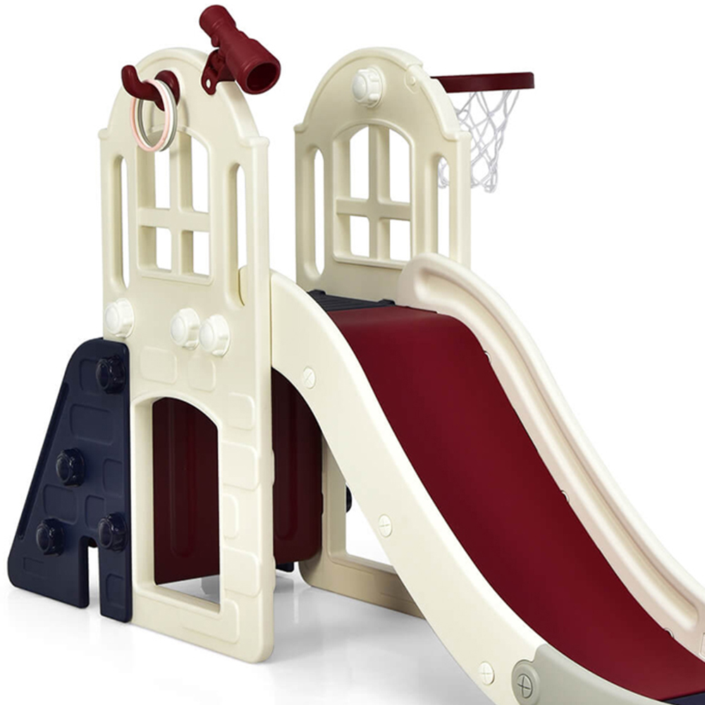 Costway 6-in-1 Toddler Blue Climber Slide Playset Image 4