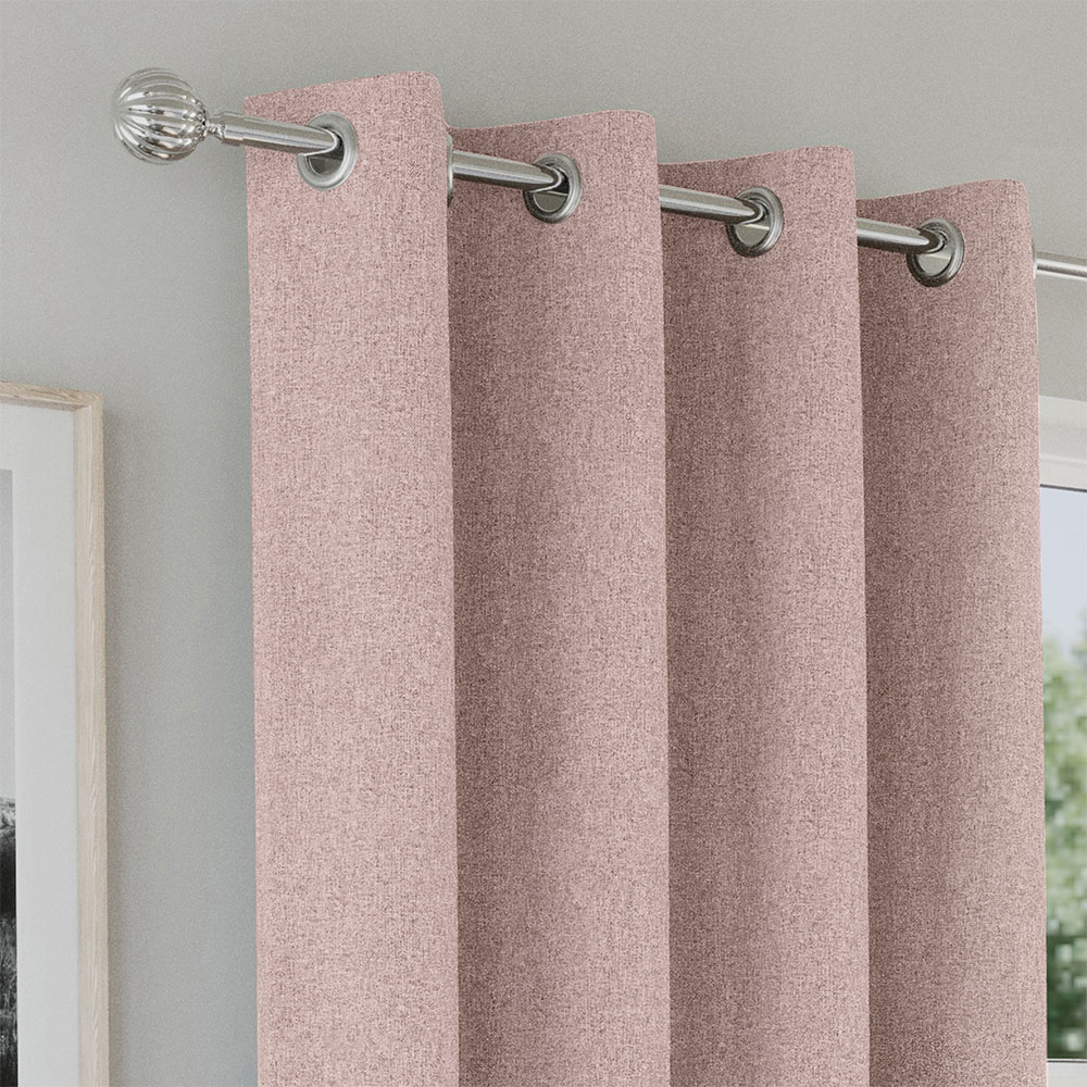 Enhanced Living Austin Blush Plain Thermal Blackout Eyelet Curtains 229 x 183cm Image 3