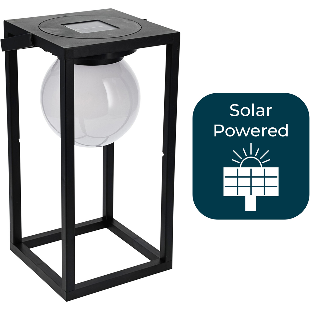 Jack Stonehouse Black Retro Outdoor Solar Powered LED Lantern Small Image 3
