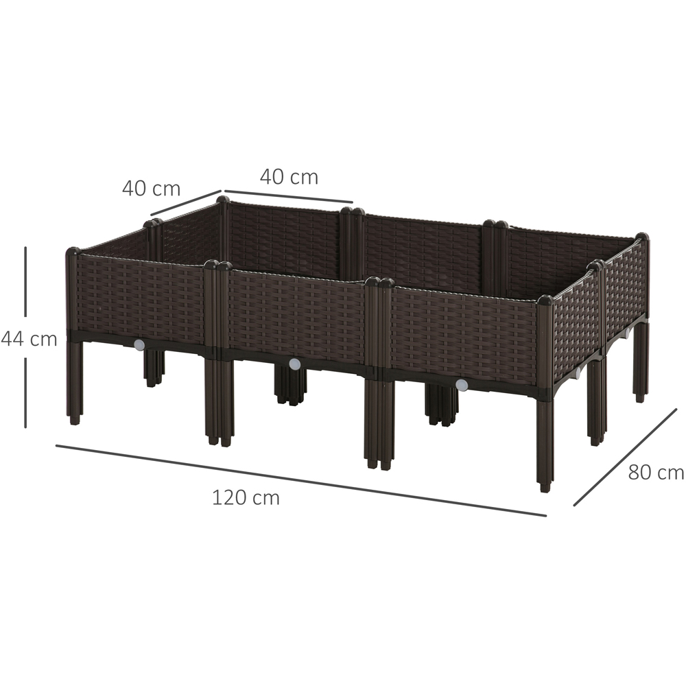Outsunny Brown Raised Flower Bed 44 x 40 x 40cm Image 8