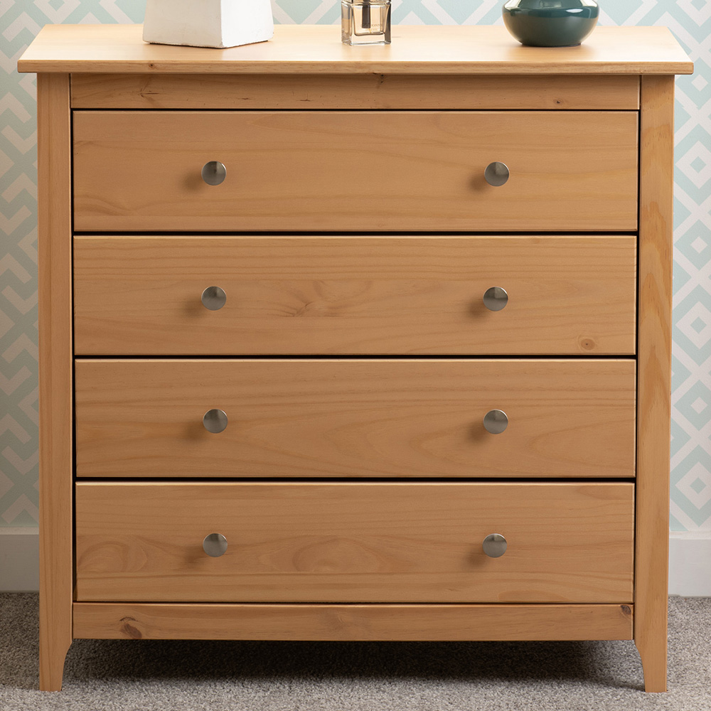 Seconique Oslo 4 Drawer Antique Pine Chest of Drawers Image 1