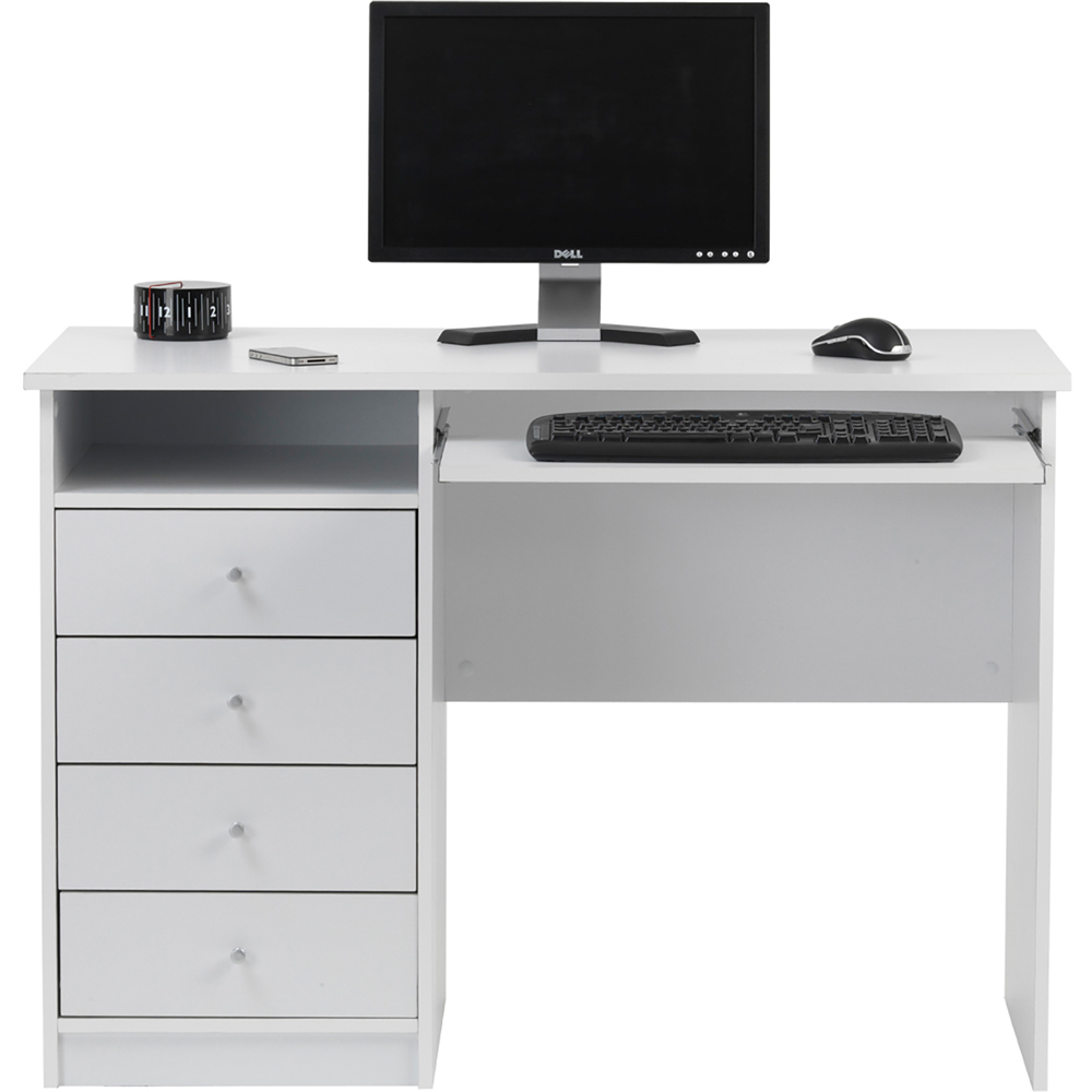 Alphason Marymount 4 Drawer White Office Desk Image 5