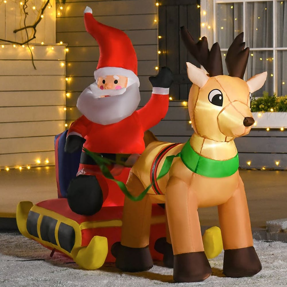 Everglow Multicolour Inflatable Santa 4ft Image 1