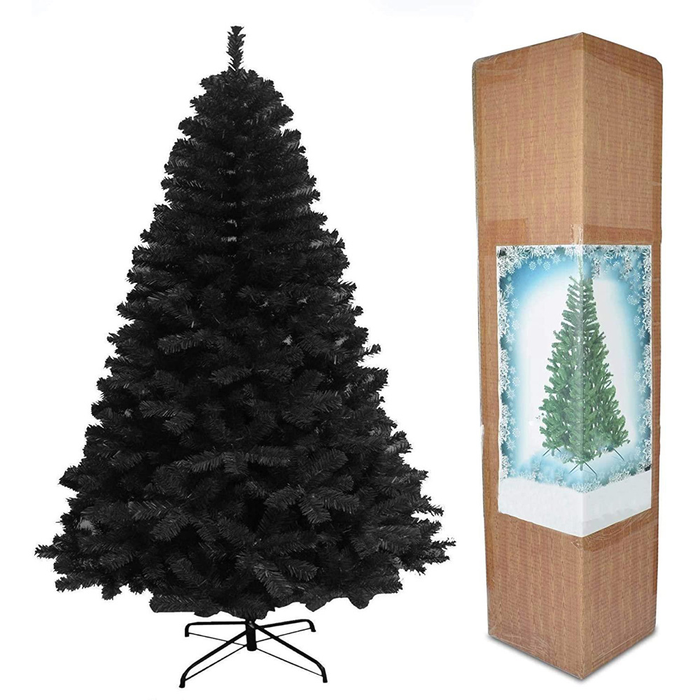 Shatchi Black Alaskan Pine Artificial Christmas Tree 7ft Image 3