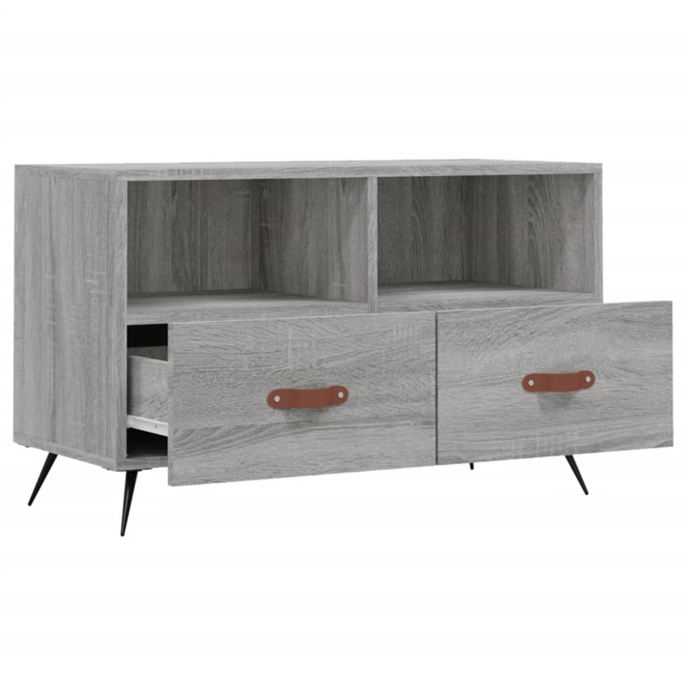 vidaXL 2 Drawer 2 Shelf Grey Sonoma TV Cabinet Image 4