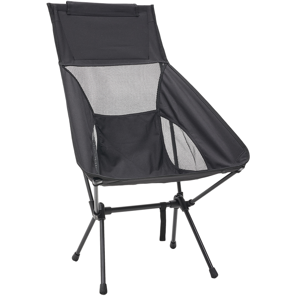 Living and Home Black High Back Foldable Camping Chair Image 1