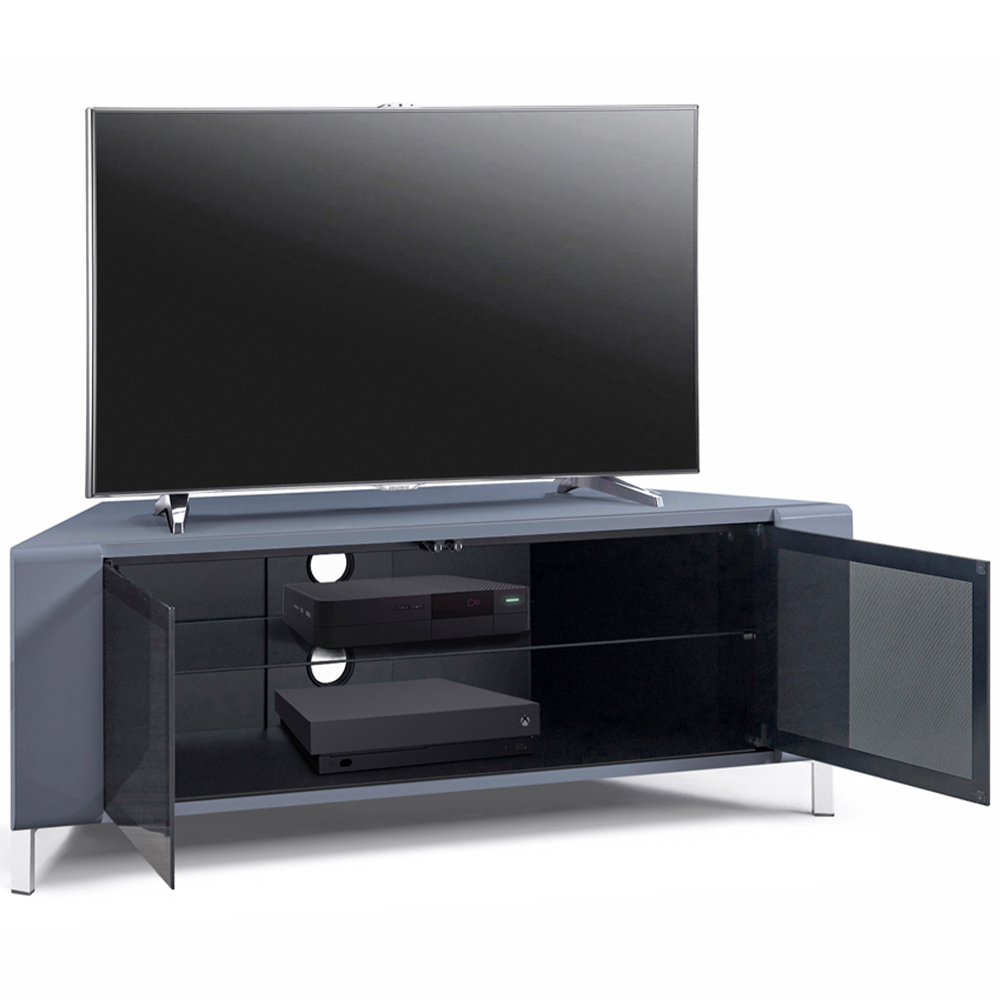 MDA Designs Corvus 2 Door Grey and Black TV Cabinet Image 6
