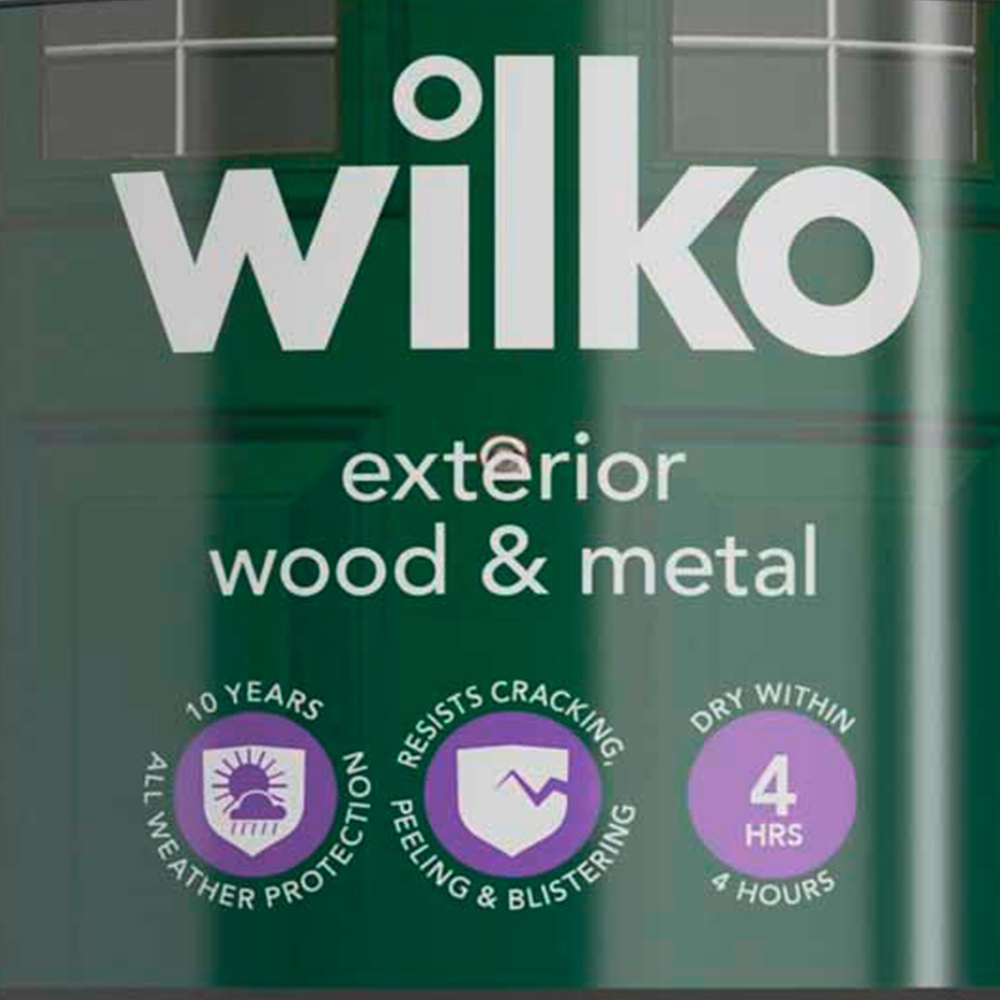 Wilko Pure Brilliant Black Satin Quick Dry Exterior Paint 750ml Image 3
