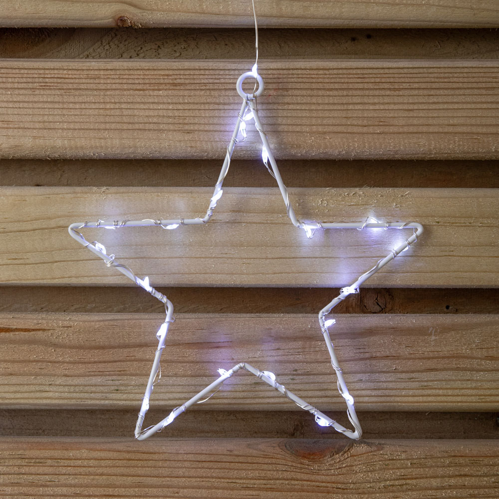 Samuel Alexander 303 White LED Star Pin Wire Christmas Curtain Lights 1.2 x 1.2m Image 3