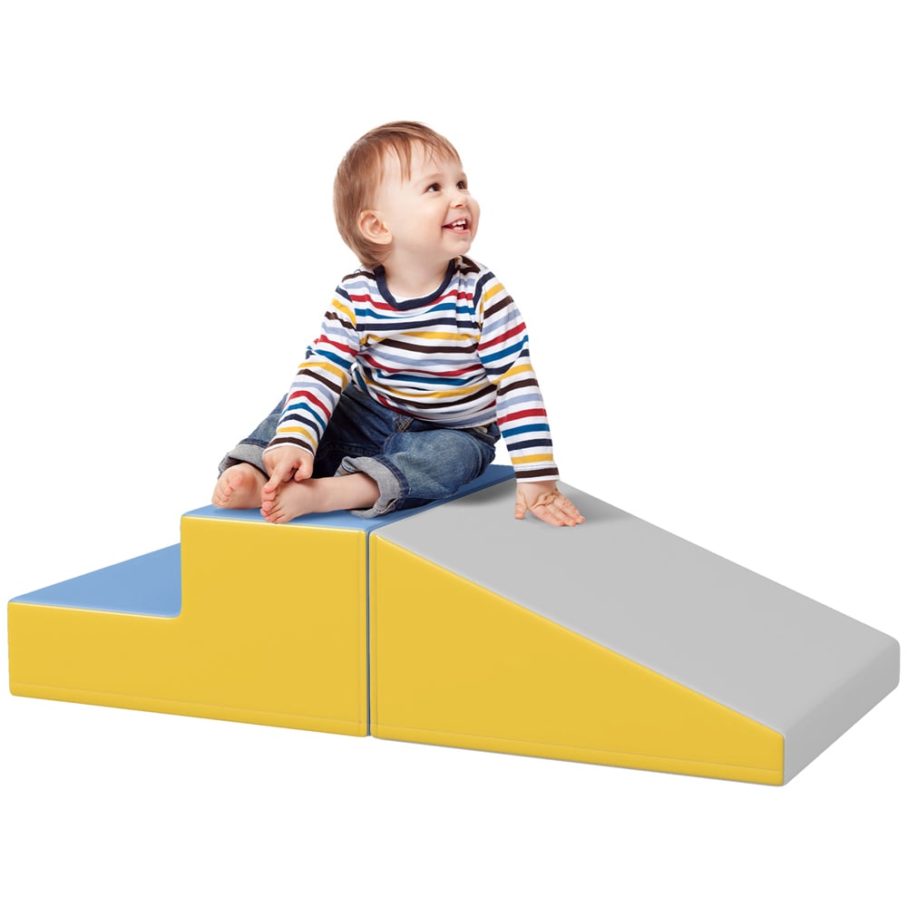 Tommy Toys Kids Grey Soft Foam Climb and Crawl Playset 2 Piece Image 3