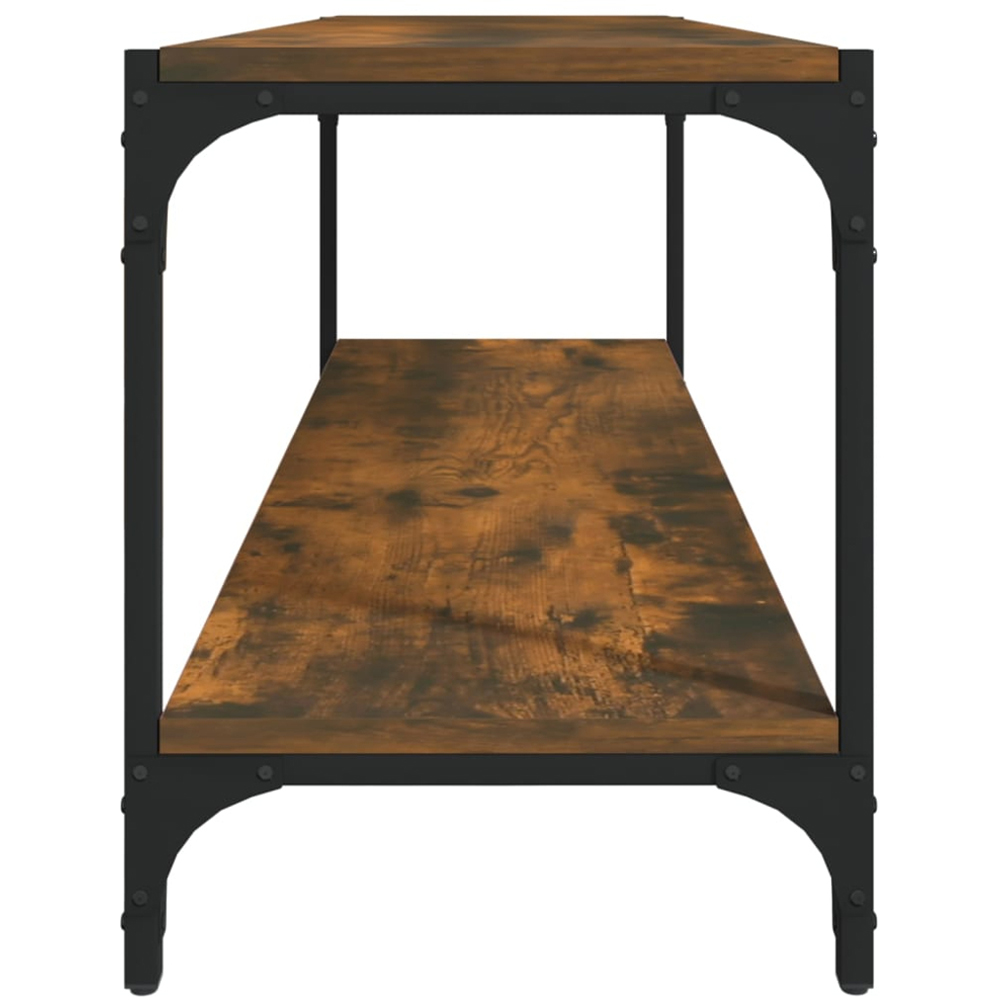 vidaXL Single Shelf Smoked Oak Wood and Steel TV Cabinet Image 6