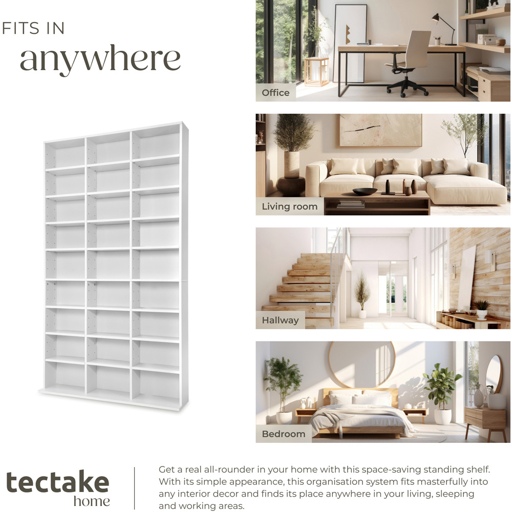 tectake Christel 27 Shelf White CD Shelf Image 7