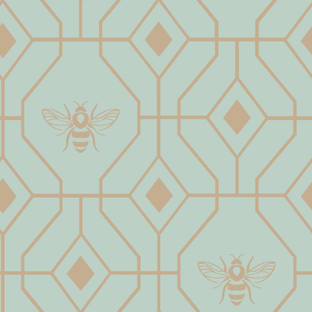 furn. Bee Deco King Size Eau De Nil Duvet Set Image 5