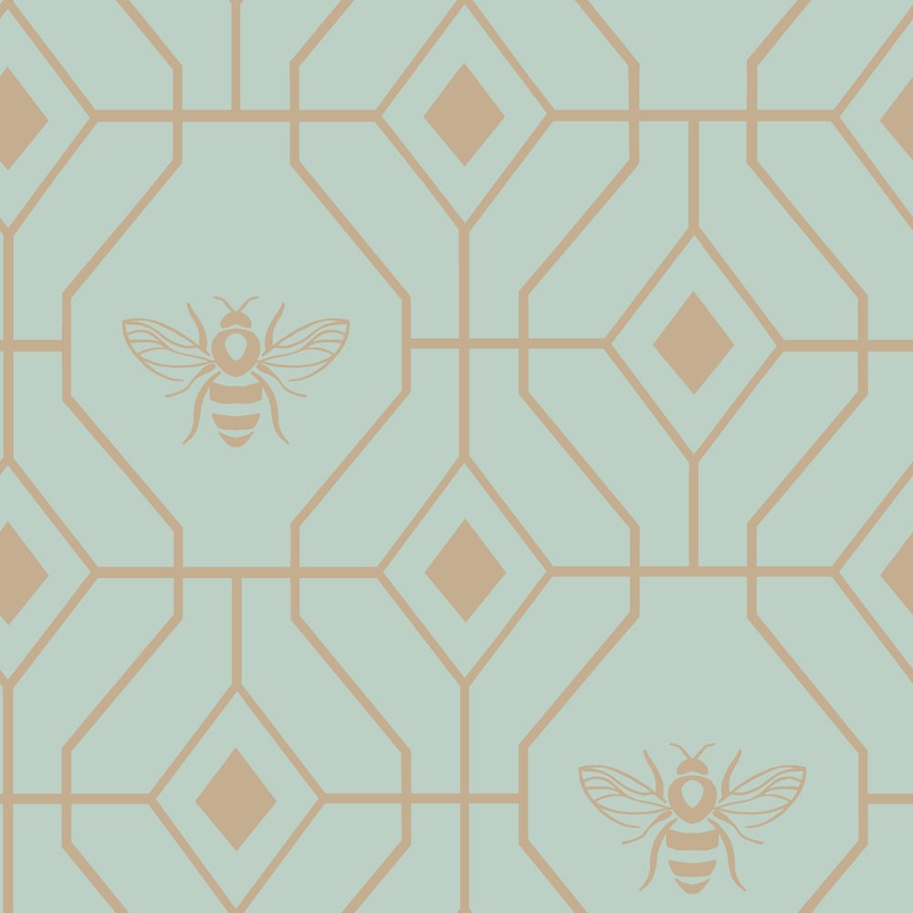 furn. Bee Deco Super King Eau De Nil Duvet Set Image 5