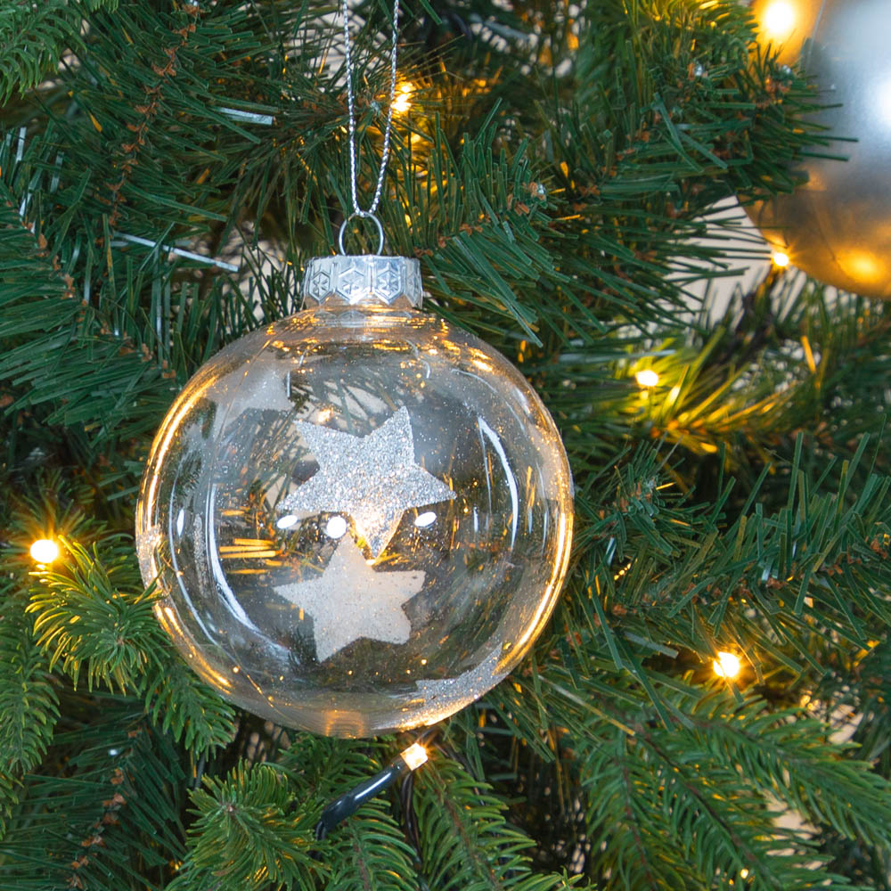 The Christmas Workshop Silver Shatterproof Bauble 12 Pack Image 5