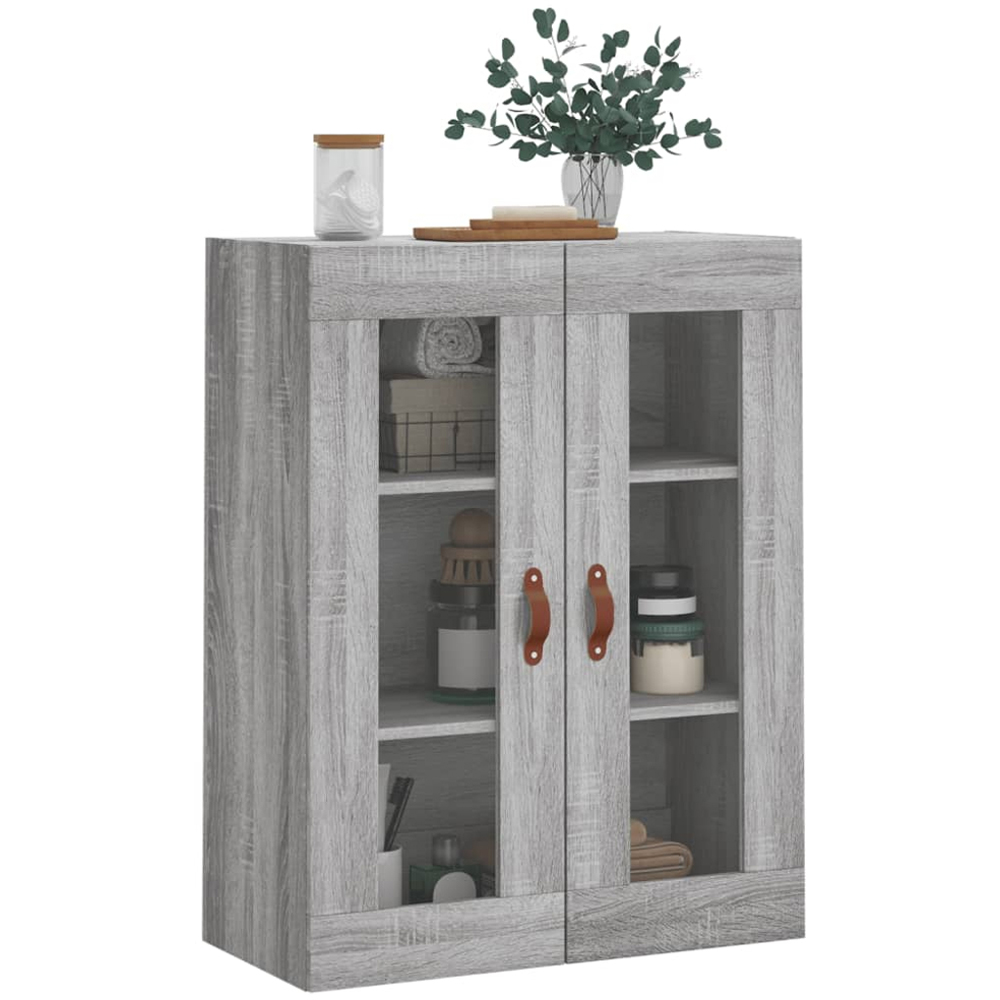 vidaXL 2 Door 3 Shelf Grey Sonoma Wall Mounted Cabinet Image 3