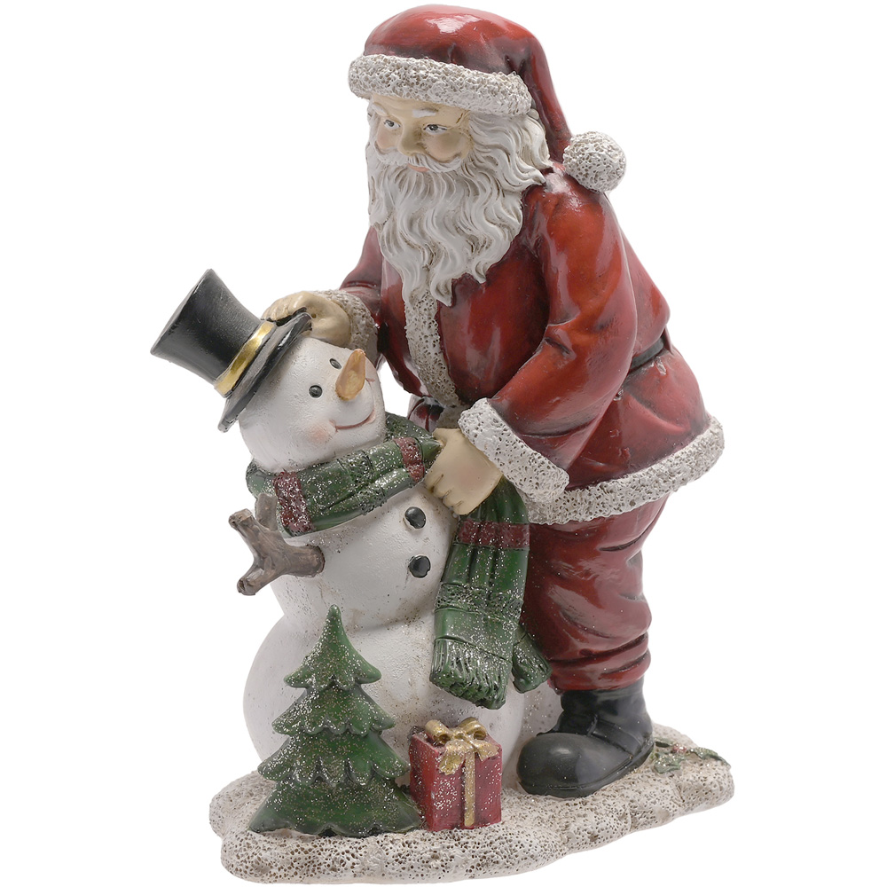 The Christmas Gift Co Red Santa and Snowman Figurine Image 1