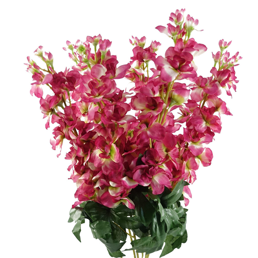 Leaf Dark Pink Delphinium Single Stem Artificial Flower 2.5ft 6 Pack Image 5