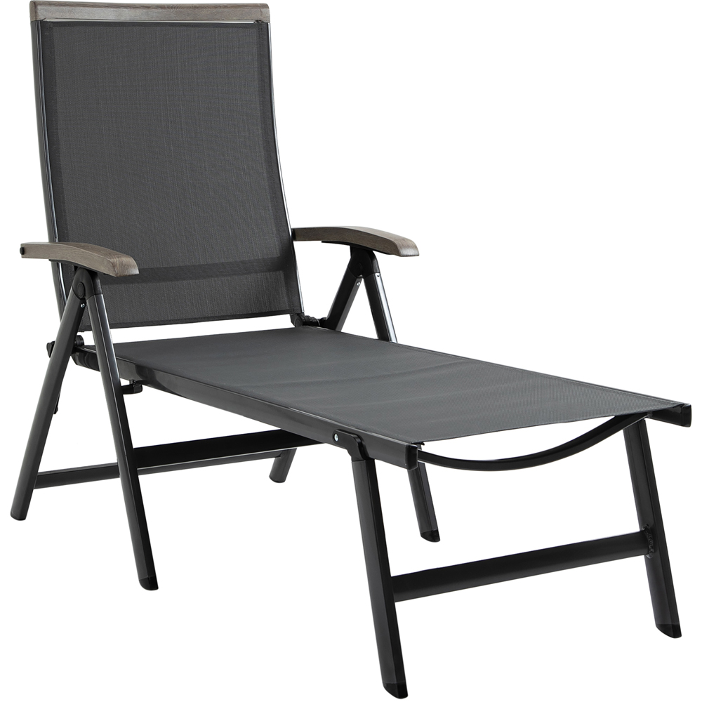Outsunny Grey Chaise Adjustable Sun Lounger Image 2