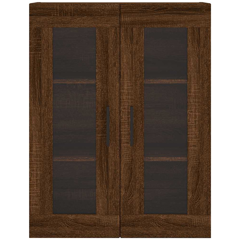 vidaXL 2 Glass Door Brown Oak Wall Mounted Cabinet Image 7