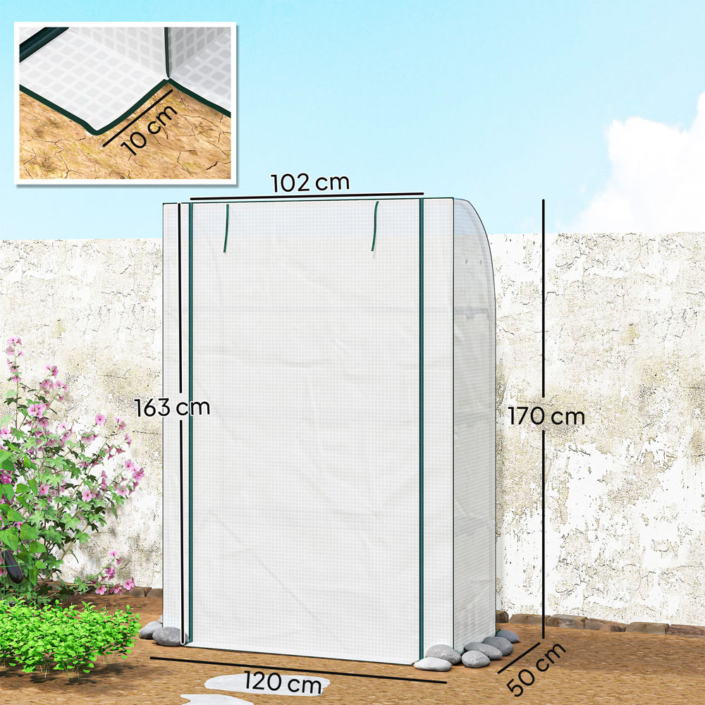 Outsunny White PE Cover 3.9 x 1.6ft Mini Greenhouse Image 9