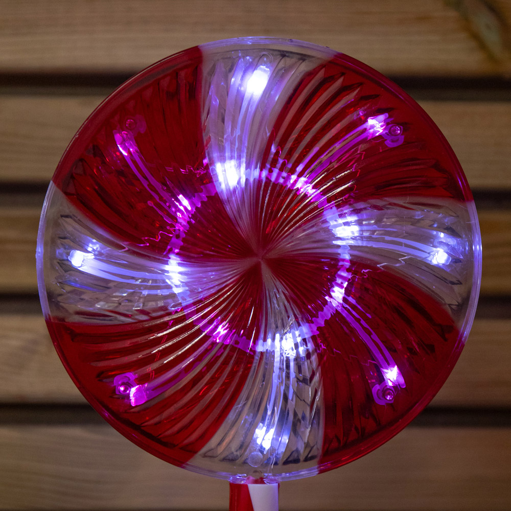 Samuel Alexander 63 White LED Red and White Candy Pop Christmas Path Light Image 5