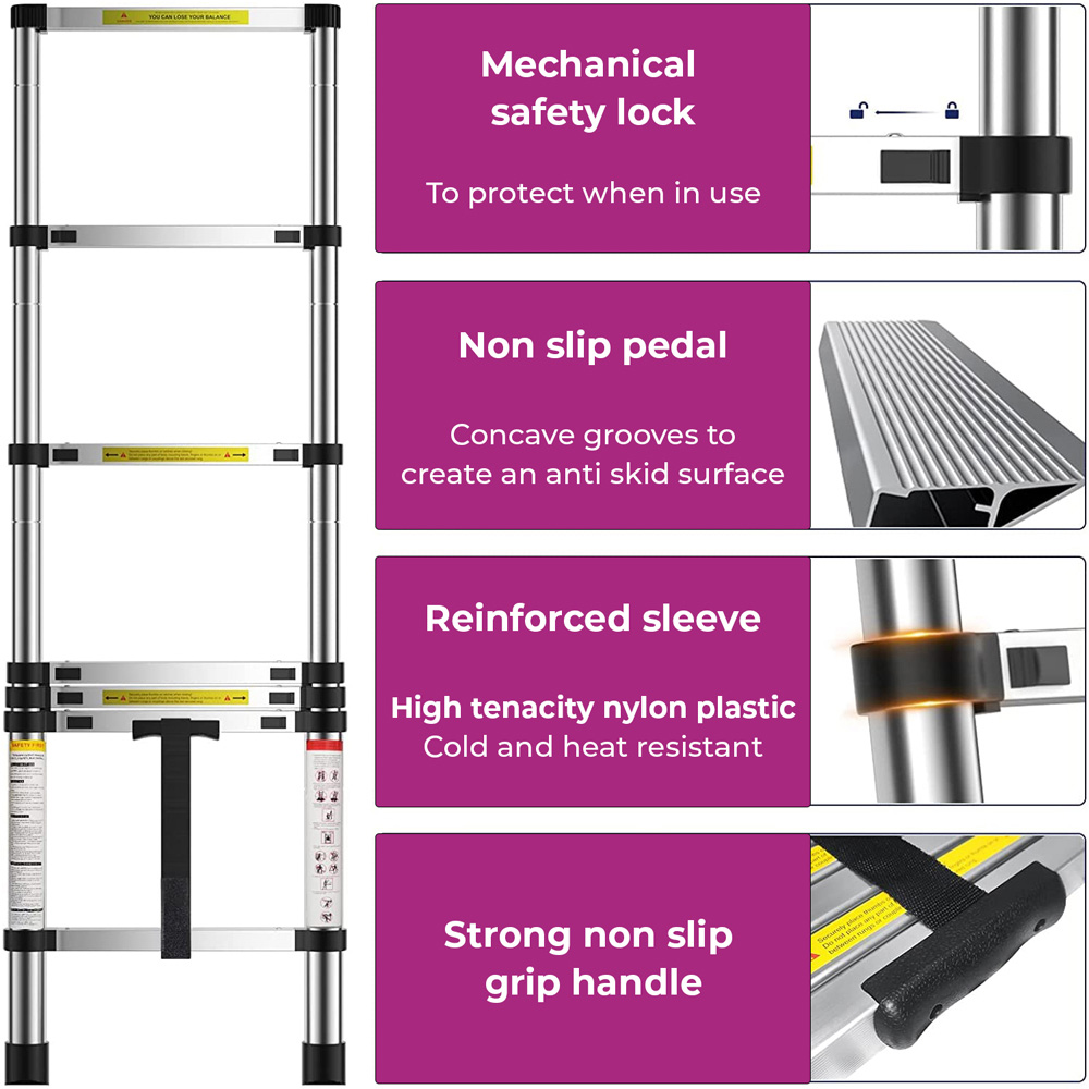 Neo Extendable Aluminium Foldable Telescopic Ladder 2.9m Image 5