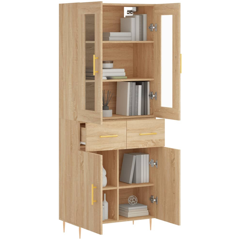 vidaXL 4 Door 2 Drawer Sonoma Oak Highboard Image 3