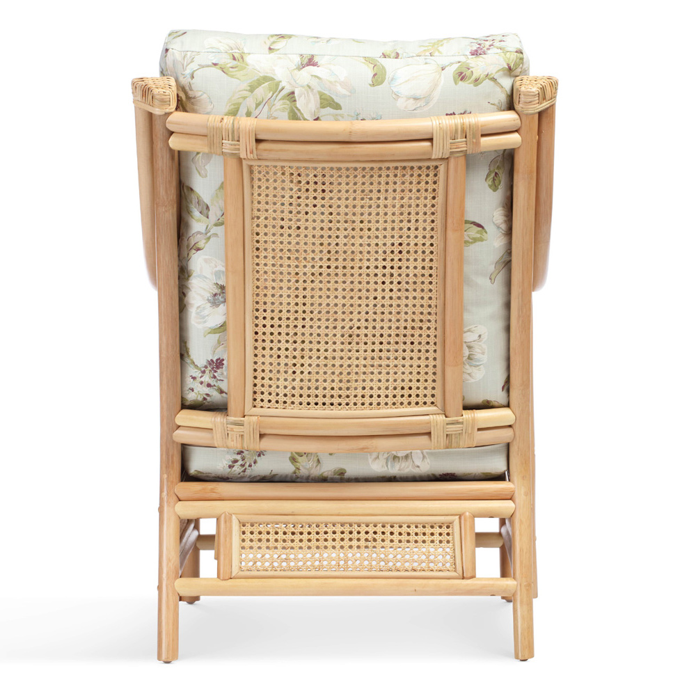 Desser Chester Natural Rattan Floral Fabric Armchair Image 5