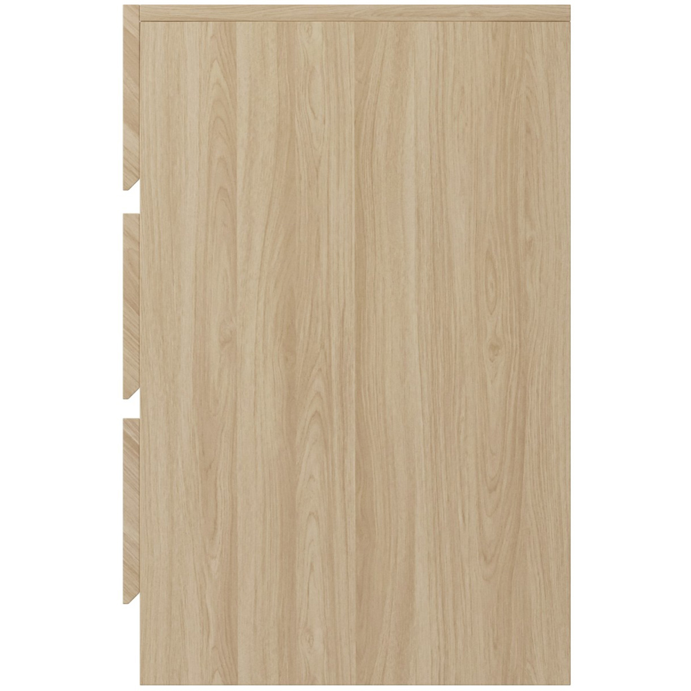 GFW Catania 3 Drawer Euro Oak Wooden Bedside Table Image 4