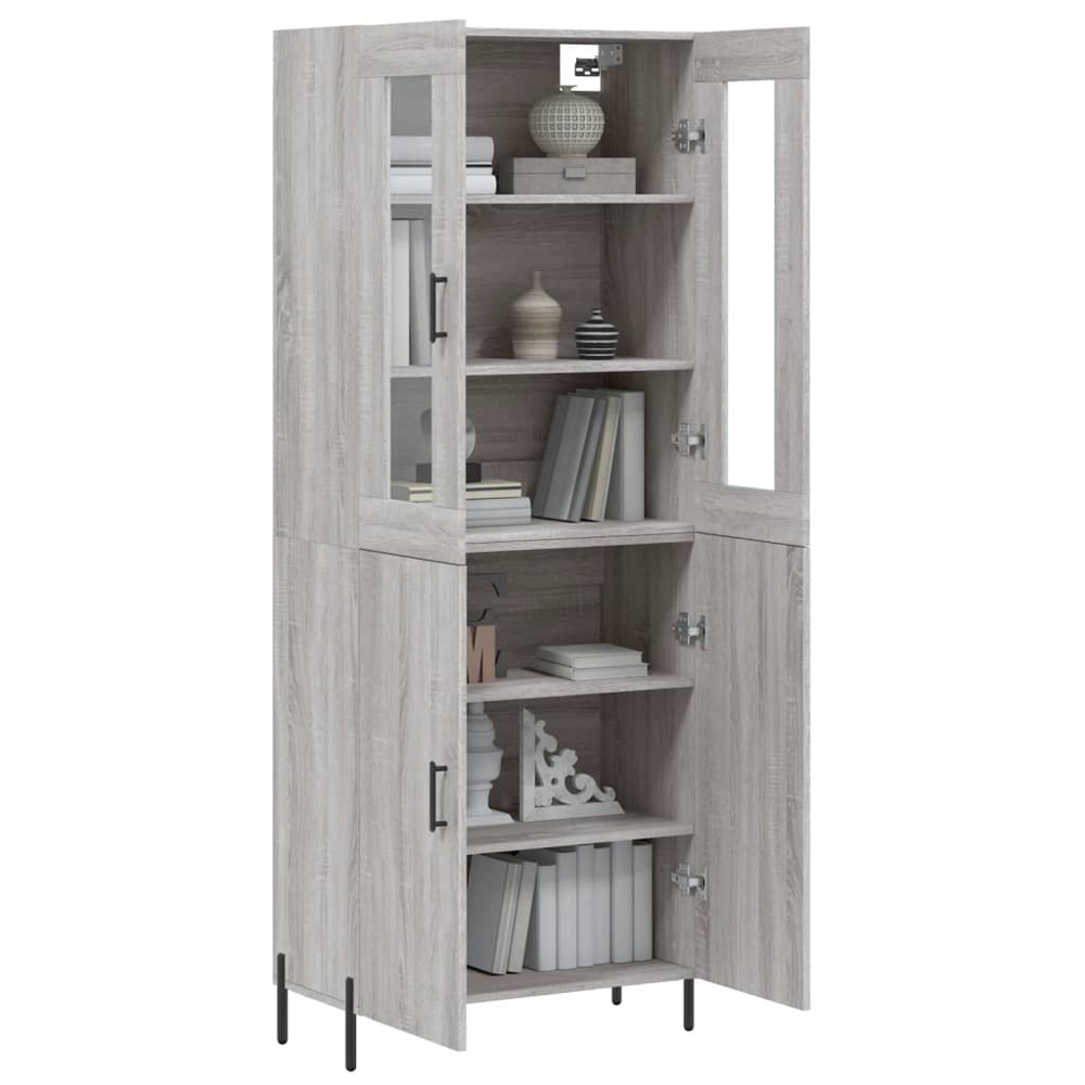 vidaXL 4 Door Grey Sonoma Highboard Image 3