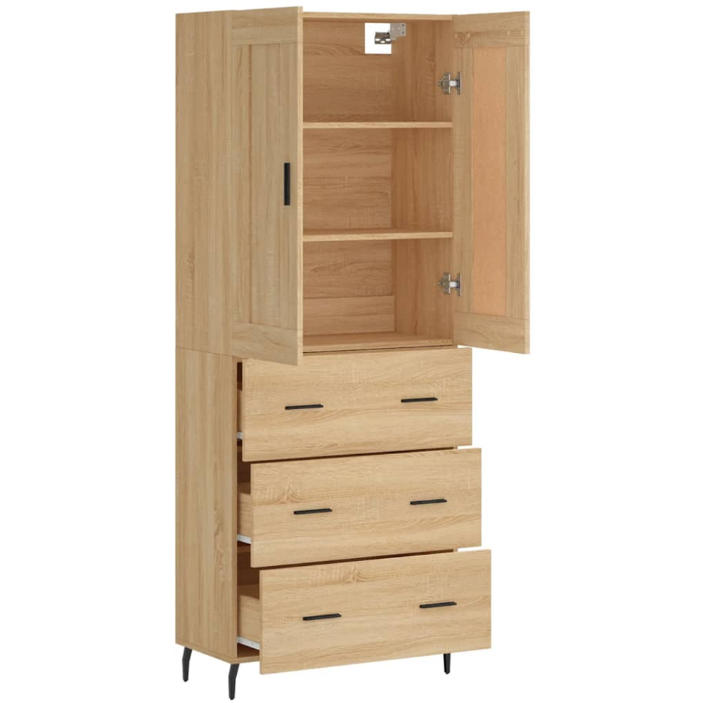 vidaXL 2 Door 3 Drawer Sonoma Oak Highboard Image 4