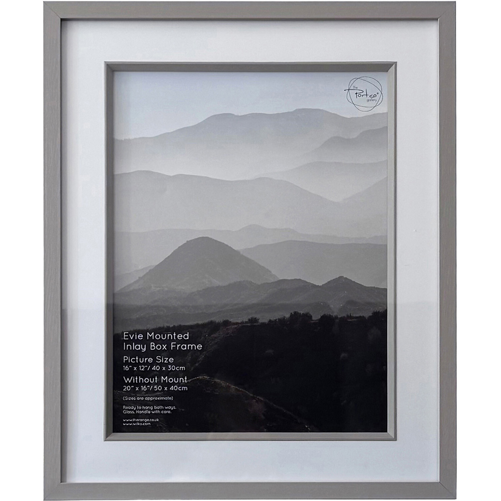 Evie Mounted Inlay Photo Frame Grey 16 x 12 inch Image 1