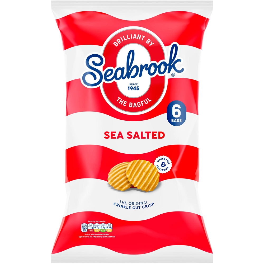 Seabrook Crinkle Cut Sea Salted Crisps 6 Pack Image