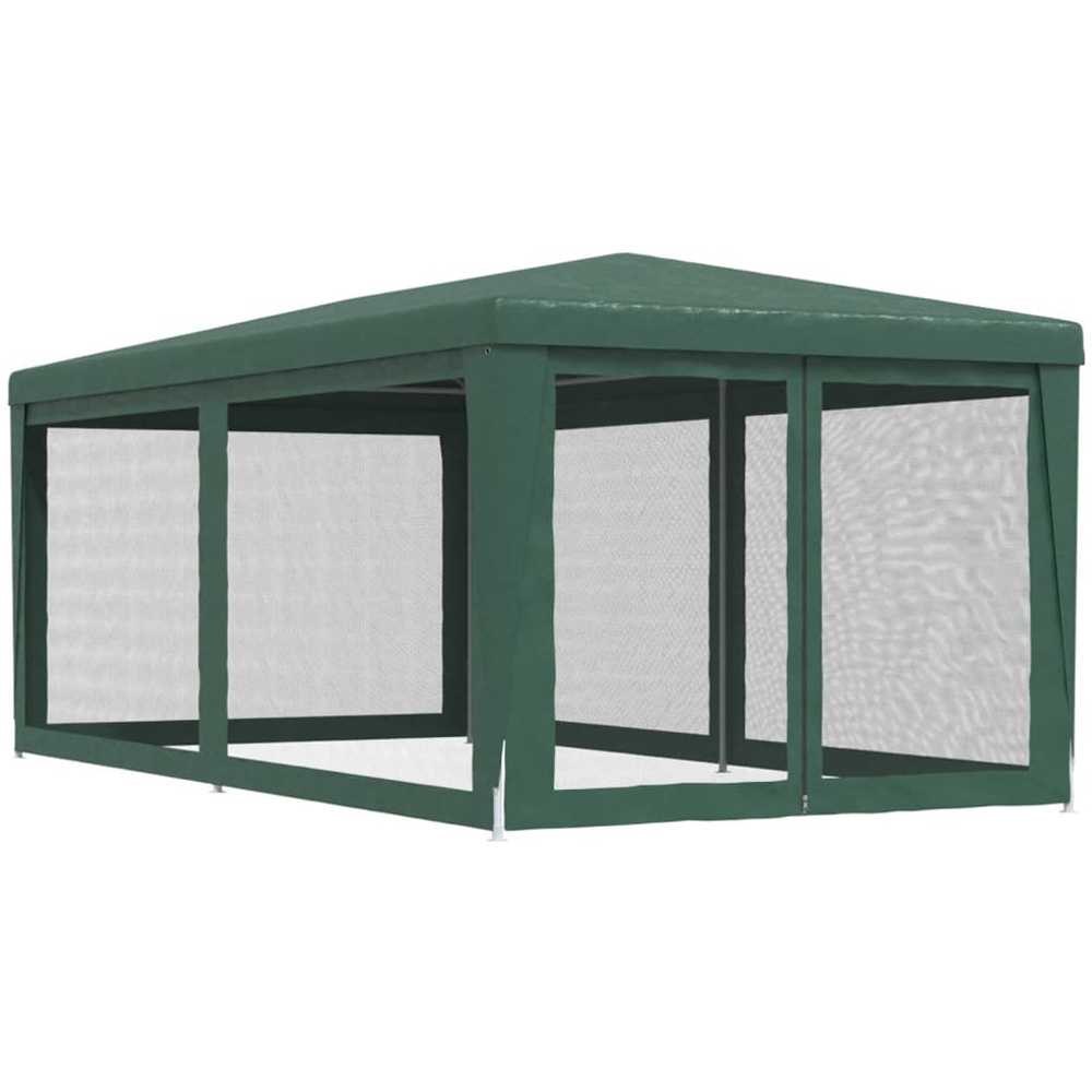 vidaXL 3 x 6m Green Party Tent with 6 Mesh Sidewalls Image 5