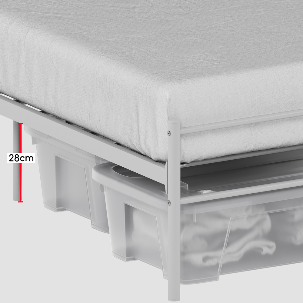 Vida Designs Dorset Single White Metal Bed Frame Image 4
