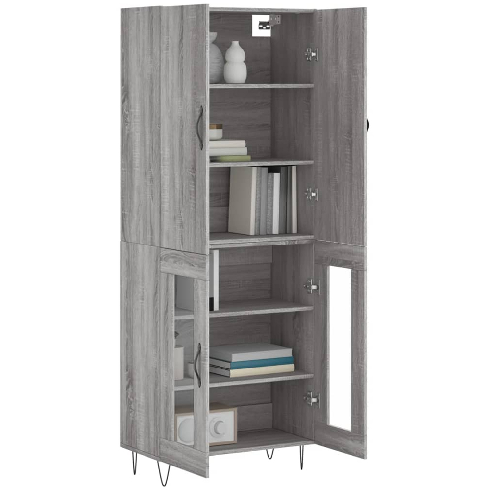 vidaXL 4 Door Grey Sonoma Highboard Image 3