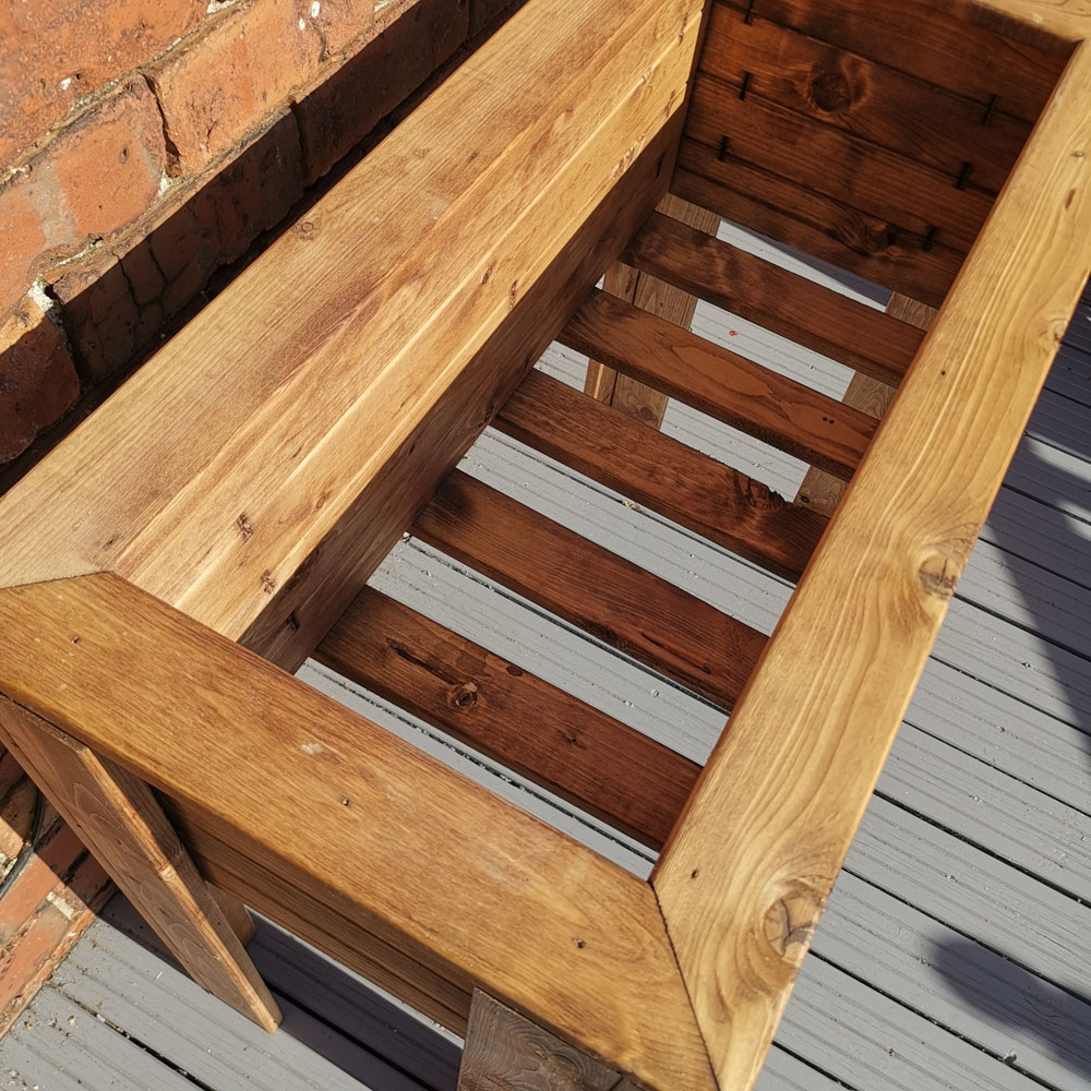 Samuel Alexander Rustic Medium Wooden Raised Garden Trough 72 x 82cm Image 6