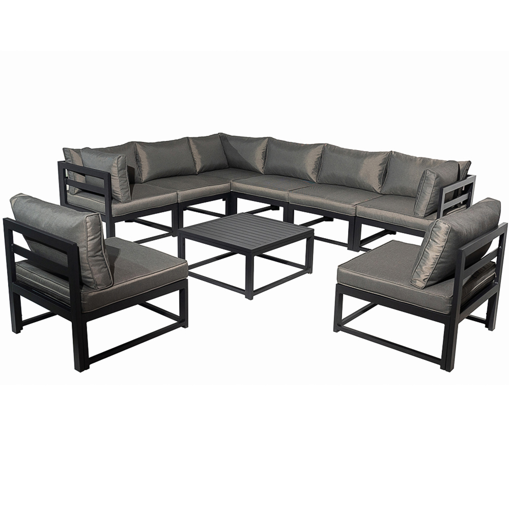 Furniture One 8 Seater L Shape Aluminium Garden Corner Sofa Set Image 3
