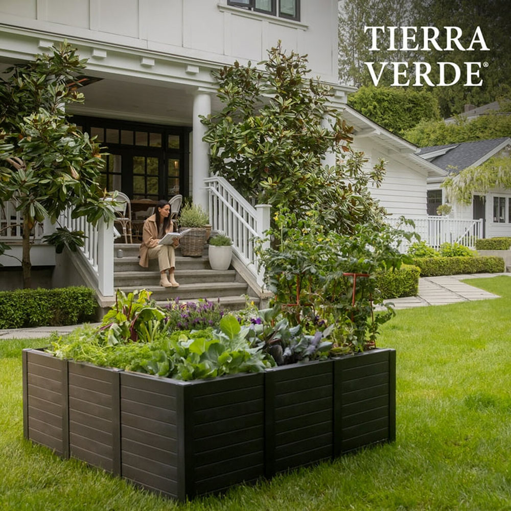 Tierra Verde 12 Panel Raised Bed Black Image 2