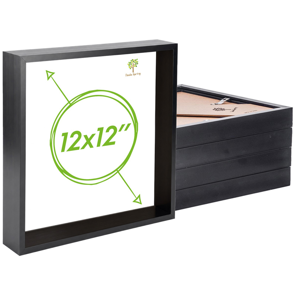 Nicola Spring Black 3D Box Photo Frame with Mount 12 x 12 inch 5 Pack Image 1
