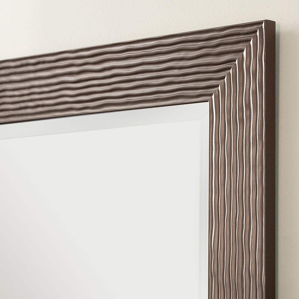 Yearn Bronze Wave Framed Bevelled Tall Wall Mirror 138 x 62cm Image 3