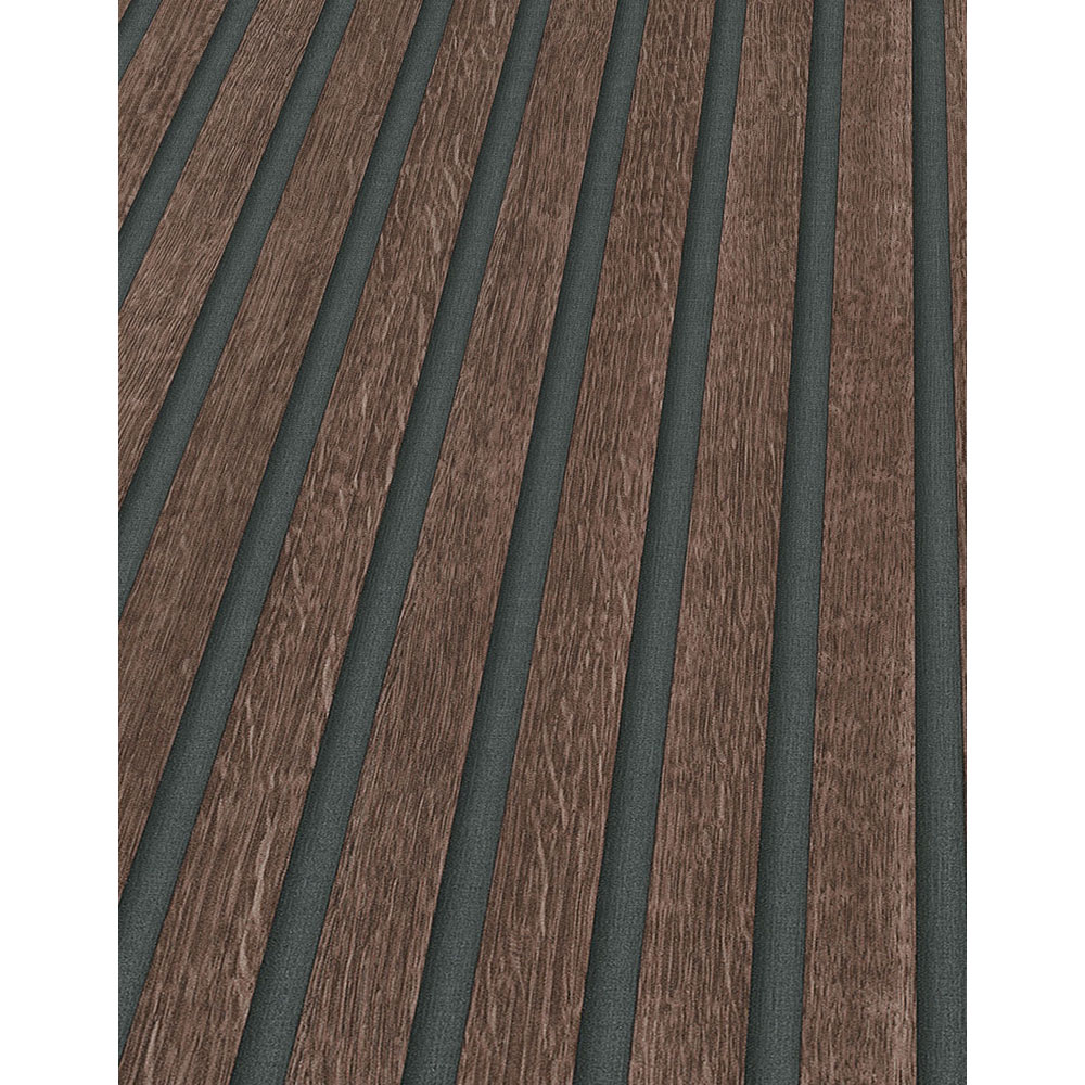 Erismann Acoustic Panel Wood Slat Walnut Wallpaper Image 4