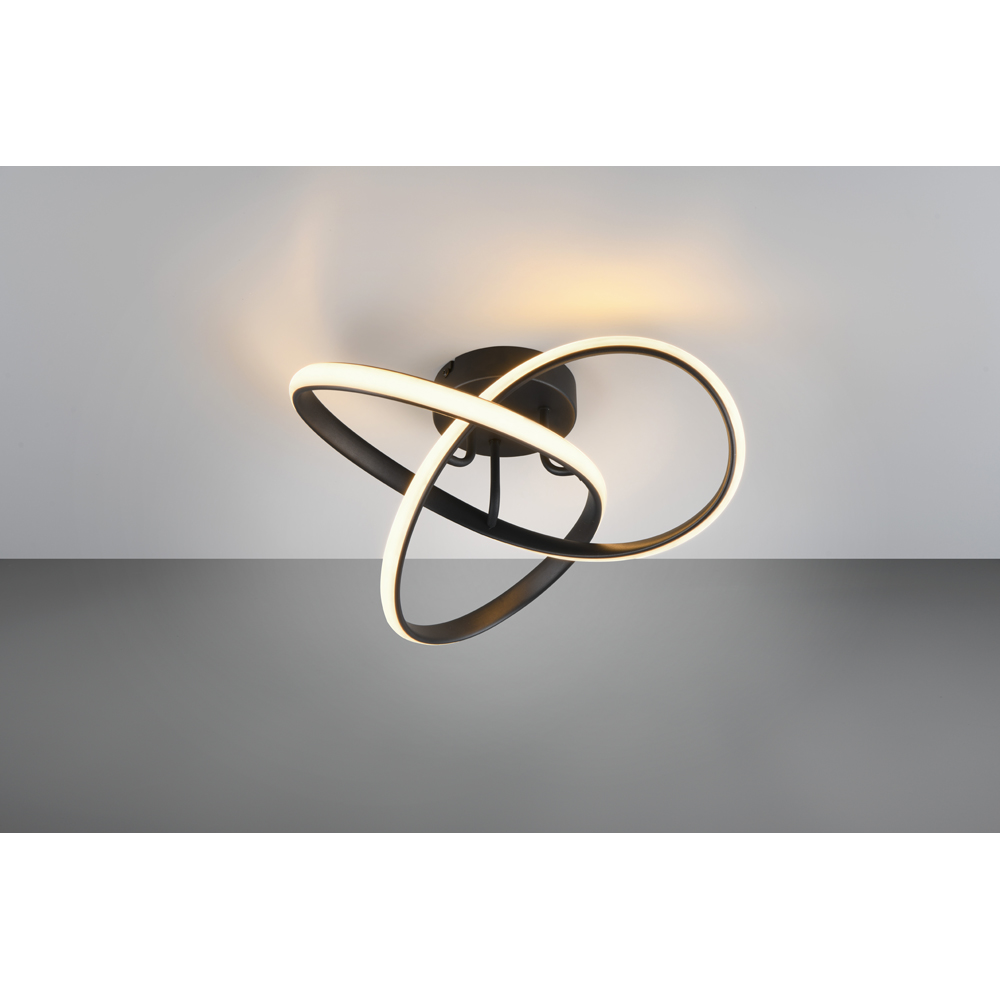 TRIO Meo Matt Black LED Ceiling Light Image 2