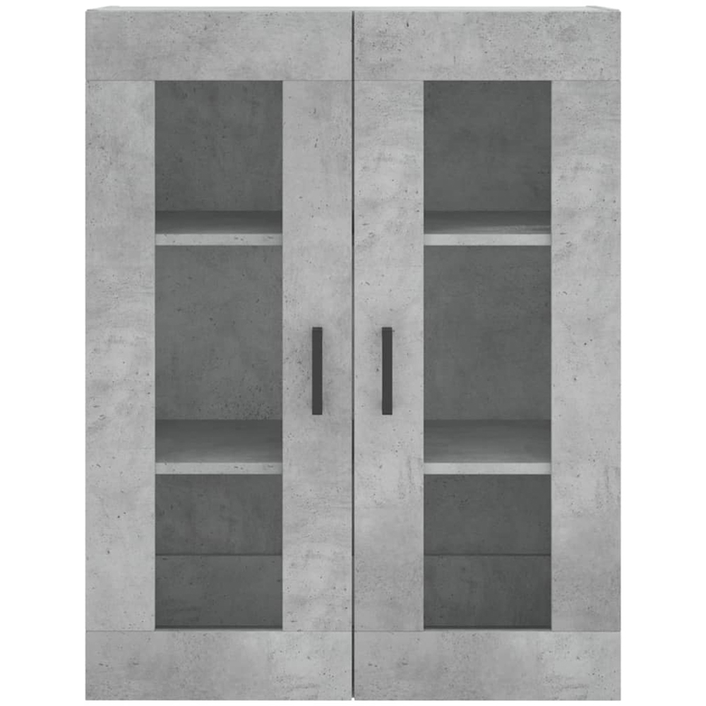 vidaXL 2 Glass Door Concrete Grey Wall Mounted Cabinet Image 7
