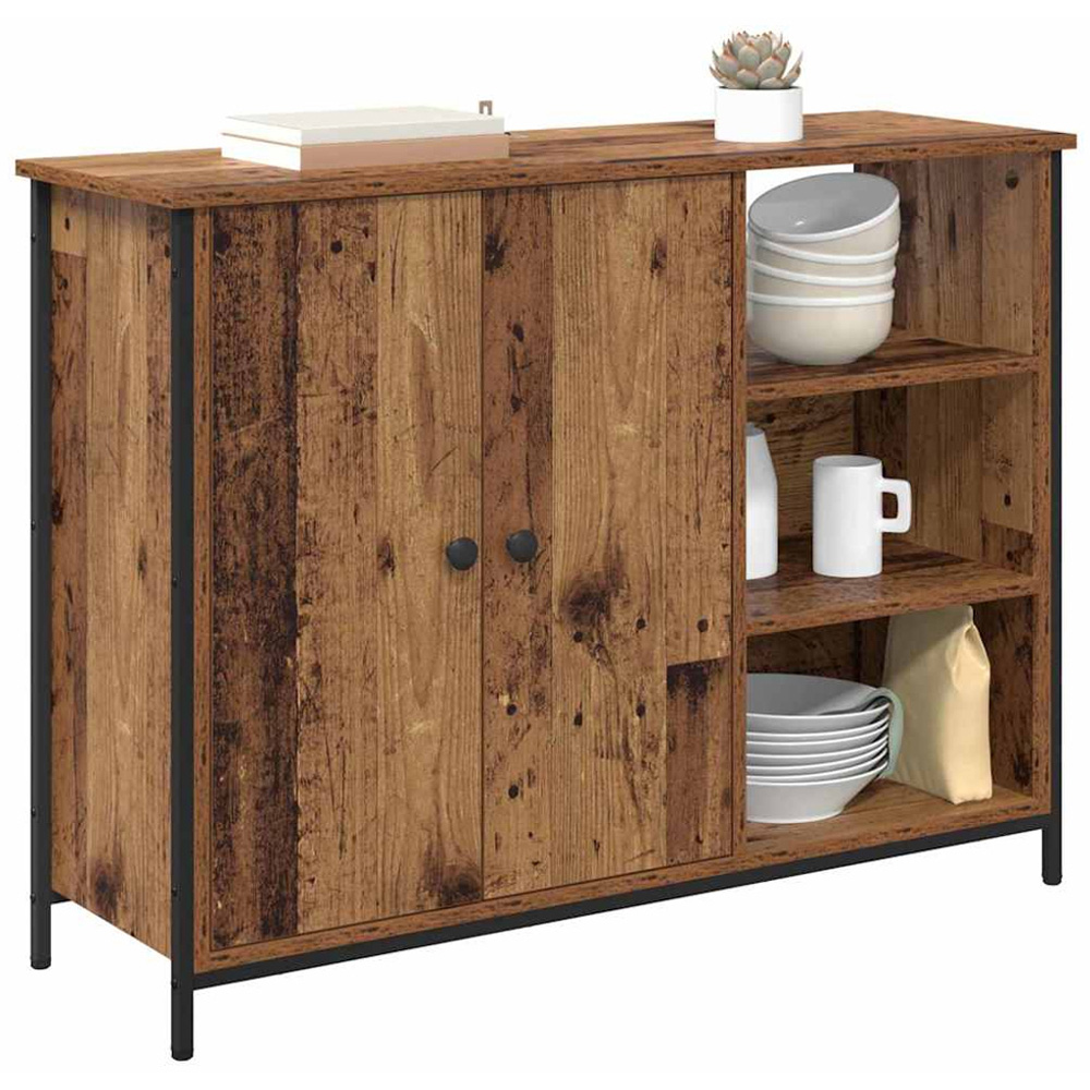 vidaXL 2 Door 3 Open Shelf Dark Brown Sideboard Image 3